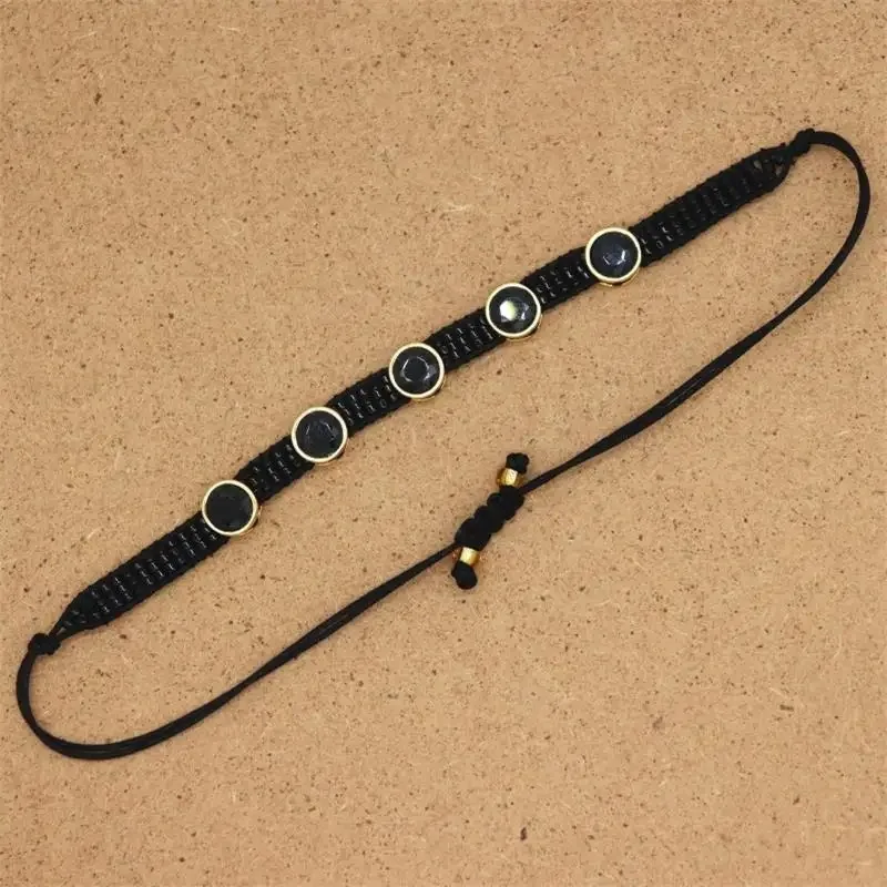 Bracciale con perline di riso Cuore Nero Tessitura a mano AMORE Boemia Originalità Design regolabile Set di braccialetti con perline semplici alla moda