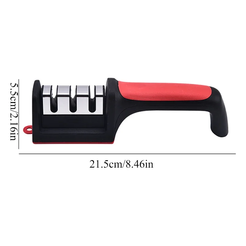 Knife Sharpener Handheld Multi-function 3 Stages Type Quick Sharpening Tool With Non-slip Base Kitchen Knives Accessories Gadget