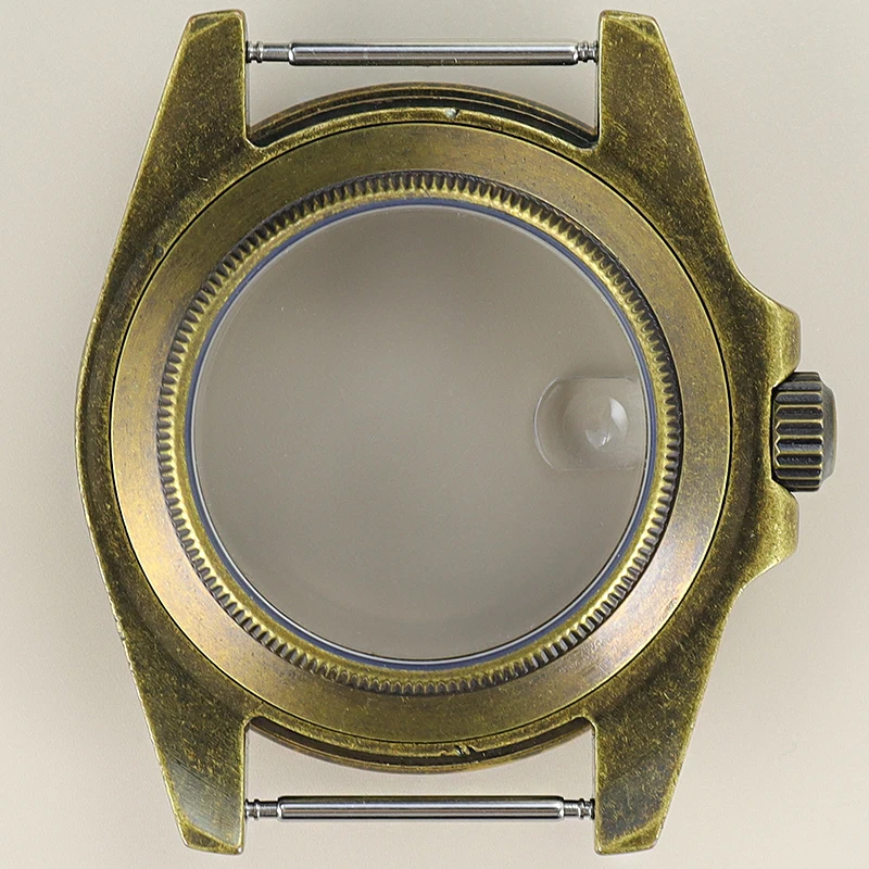 Funda de reloj con diseño de yate de bronce Vintage, cristal de zafiro para Seiko NH34, NH35, NH36, NH38, movimiento, esfera de 28,5mm, resistente al agua, 40mm