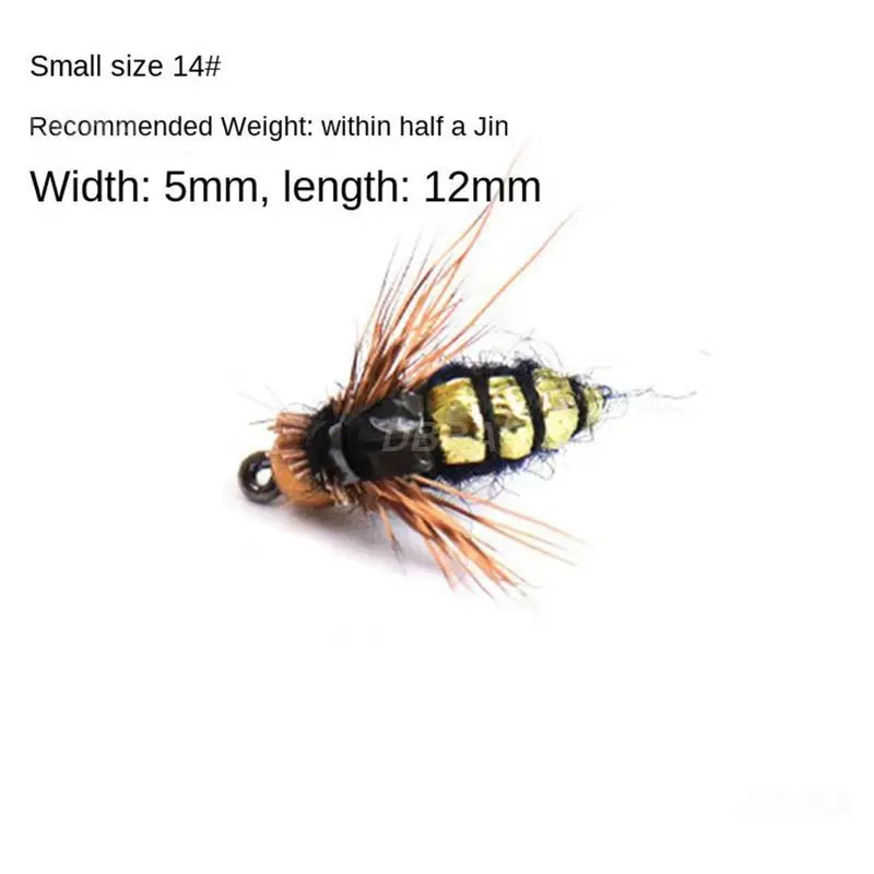 Artificial Swimbait High Simulation Kung Fu Little Fly Fish Accessories Fly Hook Fake Bait Realistic Multi-size For Fishing