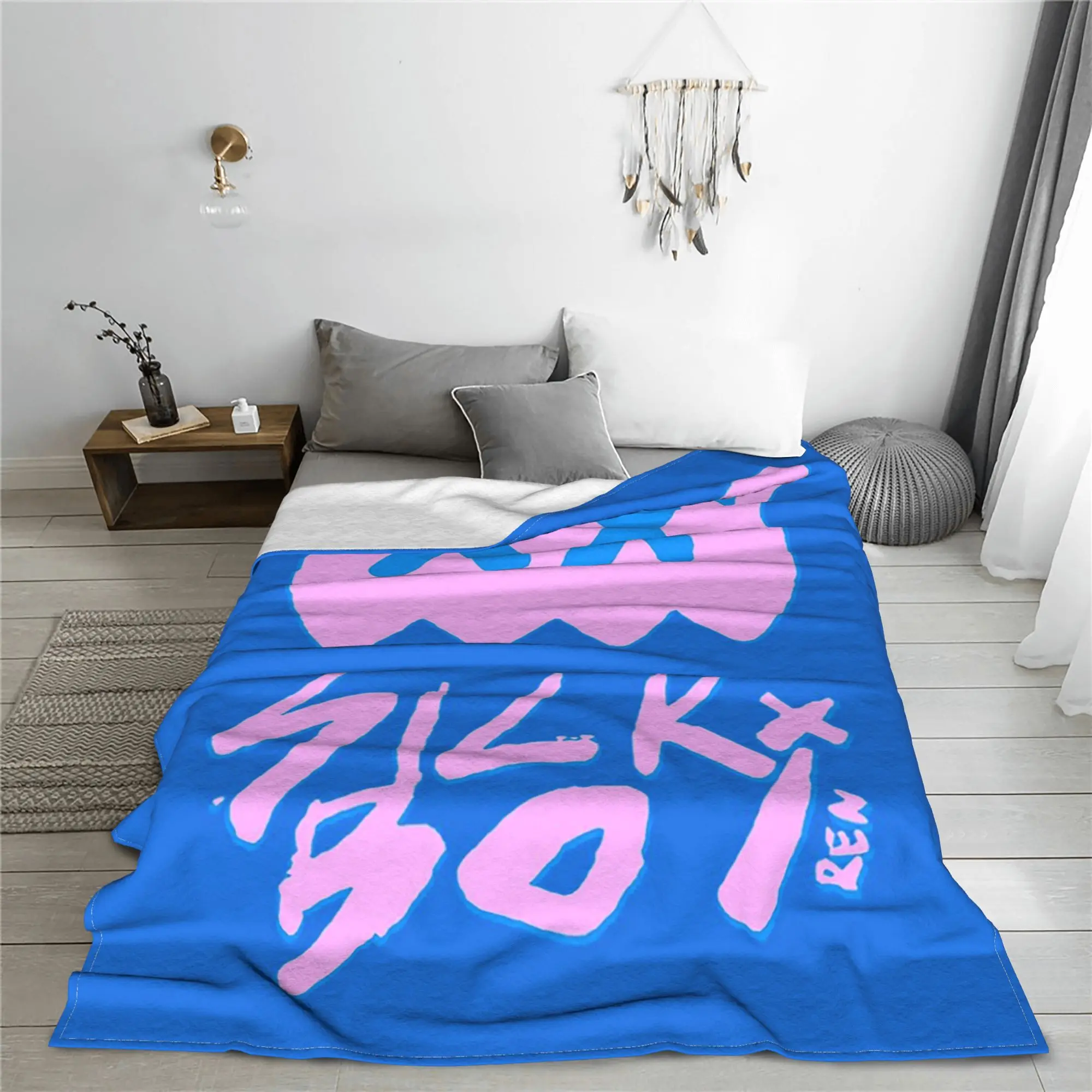 Sick Boi Ren Pink Blue Bold Blanket Warm Flannel Sofa Throw Blanket for Couch Bedding Outdoor Throws Bedspread Quilt