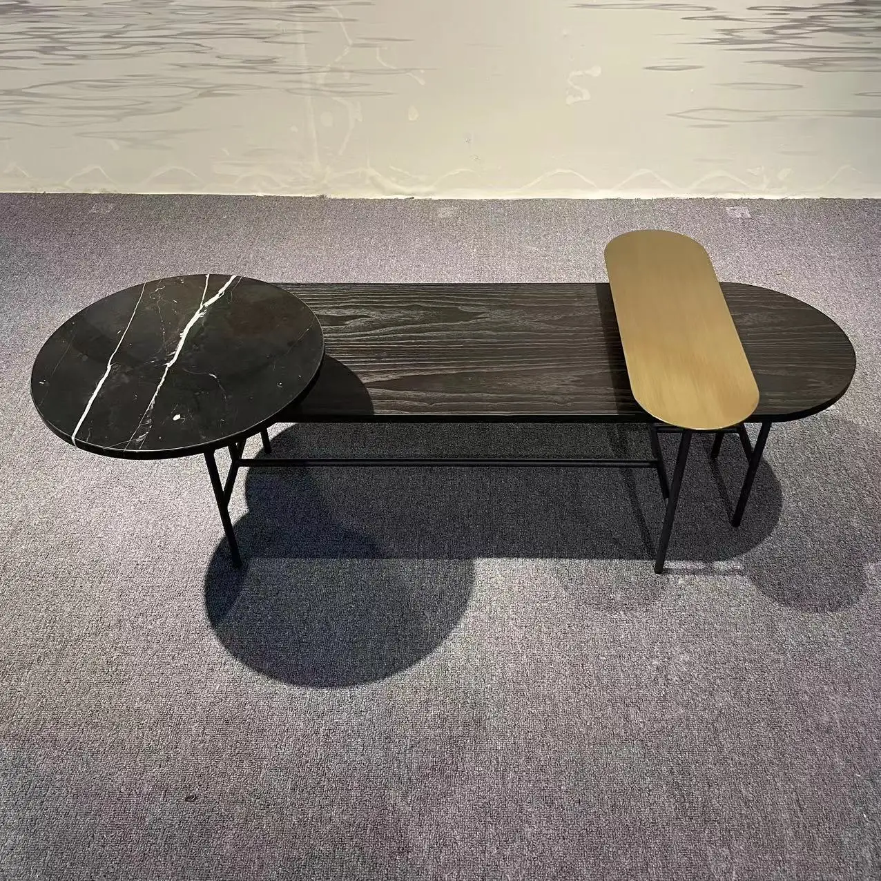 Mesa de centro estilo tambor moderno Mesa de centro de design italiano Mesas de centro de madeira