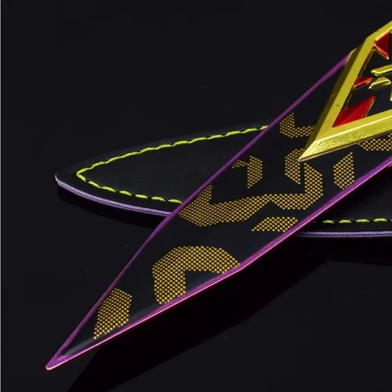 Campeones de armas Valorant de 22cm, 2023, Kunai Purple Edge, juego periférico de Metal, agentes Ninja, espada samurái, colecciones de armas, juguetes