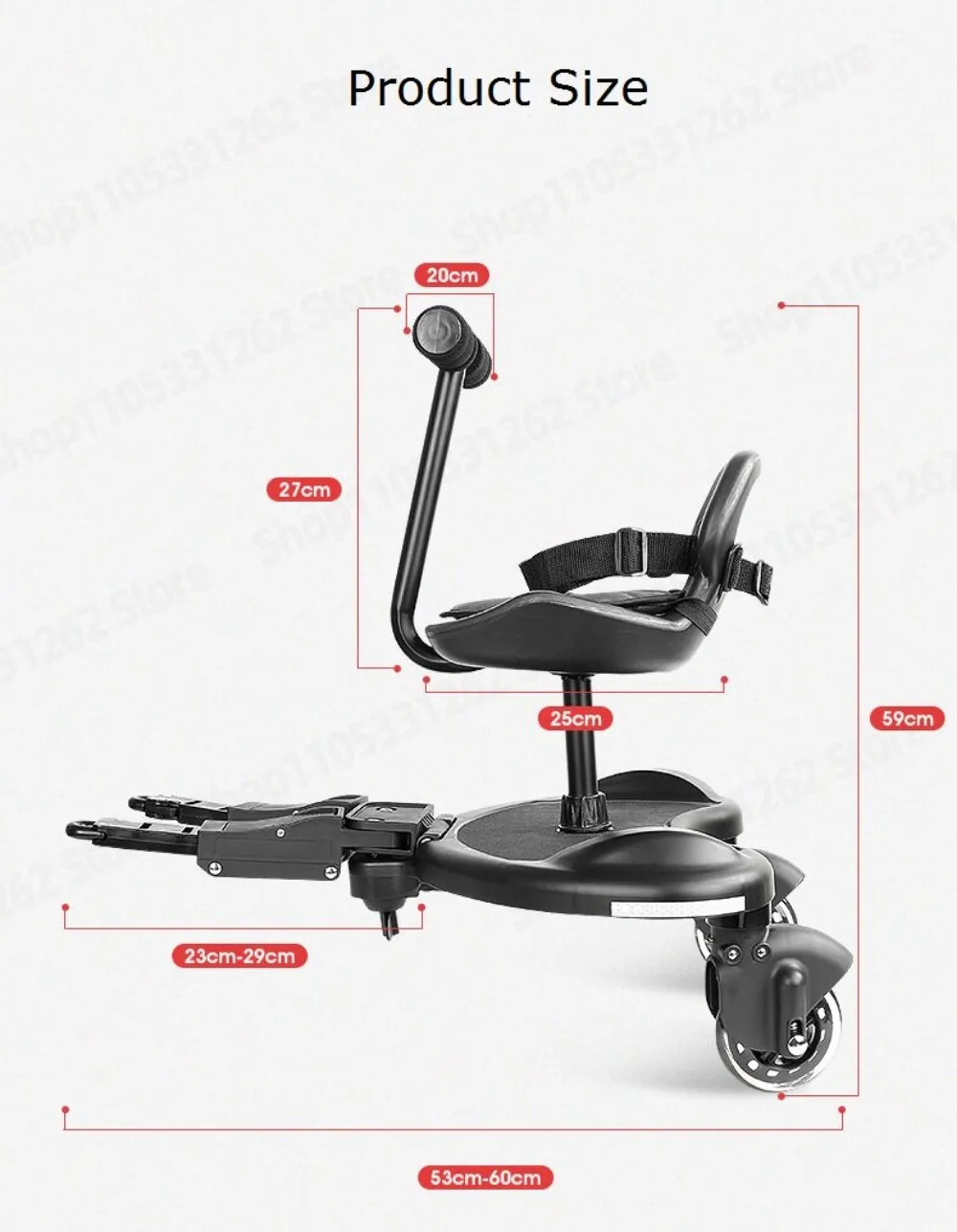 Twin Stroller Trailer Kids Bike Trailer Buggy Connector for Scooter