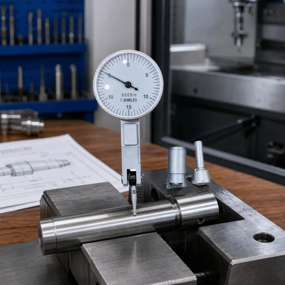 High Precision Dial Test Indicator 0.0005in Resolution 0.030in Measurement Range Measuring Instrument Tool 7 Jewels Bearings