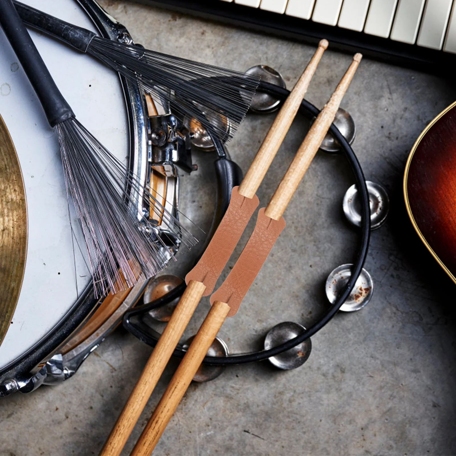 

4pcs Drumstick Control Finger Rings For 5A 7A Drumsticks Anti-Slip Grip Lightweight Portable Drummer Training Aid Tool