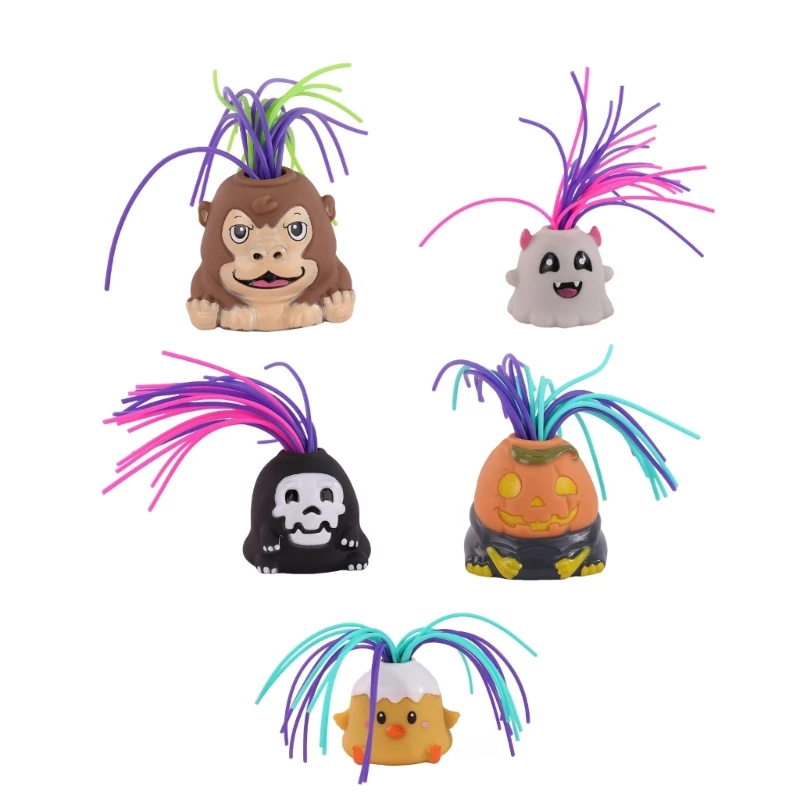 

Hand Squeeze Toy Hair Pulling Toy Halloween Theme Collectable Stress Relief