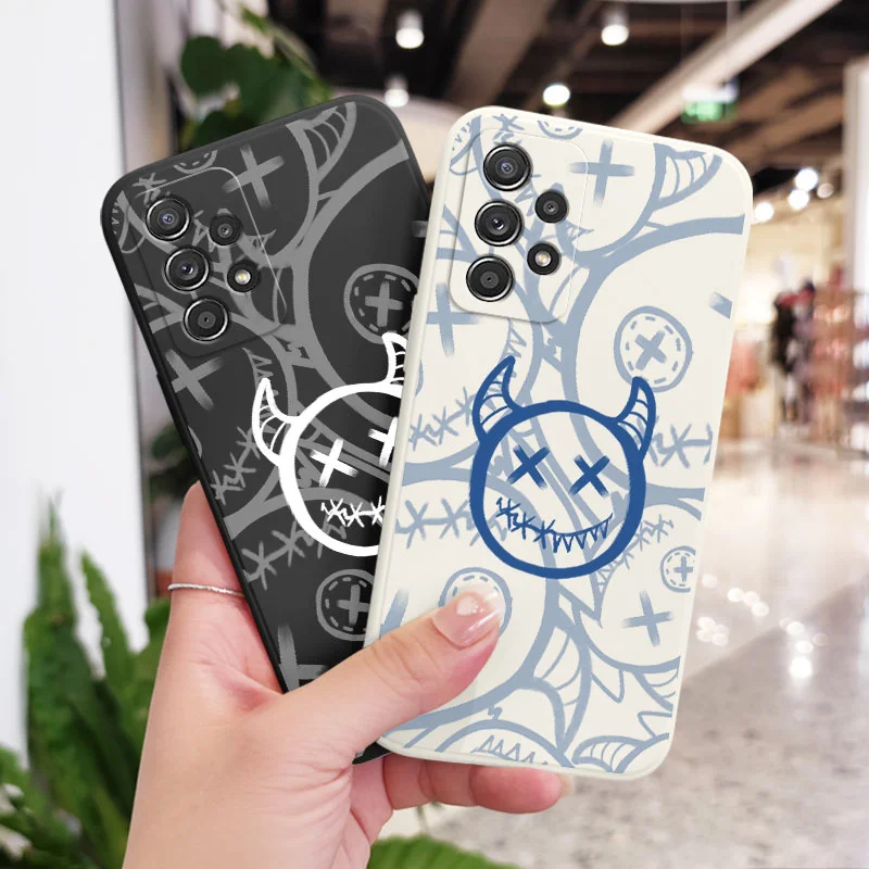 Funny Devil Case For Samsung A54 A34 A24 A14 A73 A53 A33 A23 A13 A03 A03S A72 A52 A52S A32 A12 A71 A51 A22 A21S A04 A04S 4G 5G image 3