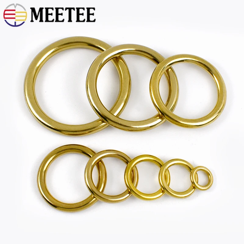 

5/10Pcs 8-51mm Solid Brass O Ring Buckle Handbag Strap Connector Clasp Pet Collar Webbing Harness Loops DIY Hardware Accessories
