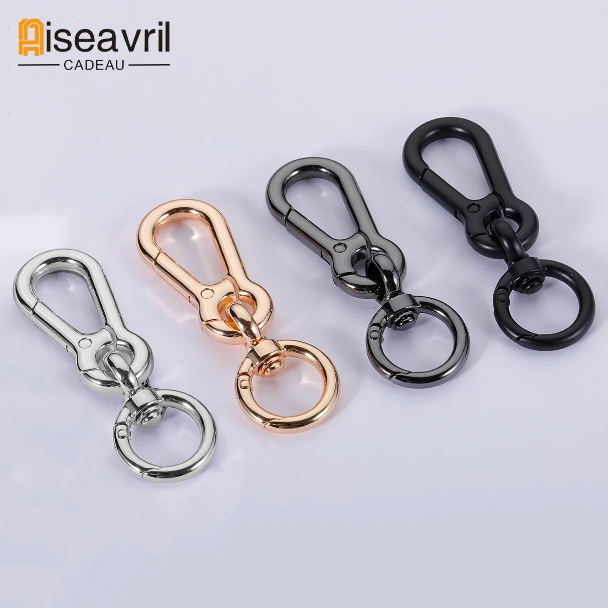 

5pcs Metal Gourd Buckle Keychain Climbing Double Buckles O Ring Hook Car Keychains Strong Carabiner Shape Key Chain Accessories