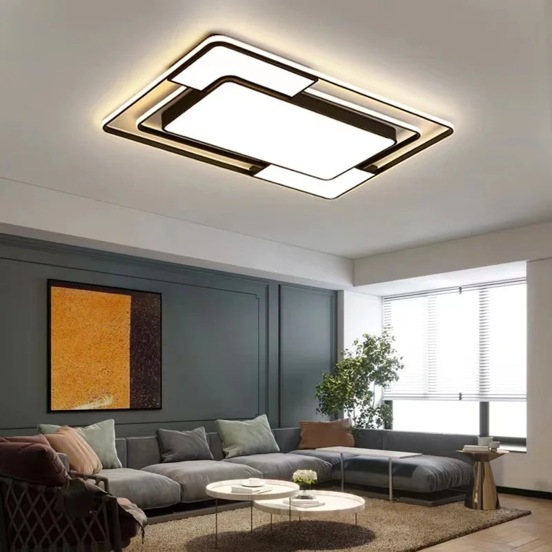 Square LED Ceiling Lamp For Living Room Modern Lustre Dining Bedroom Study Ceiling Light Nordic Ceiling Chandelier Light Fixture