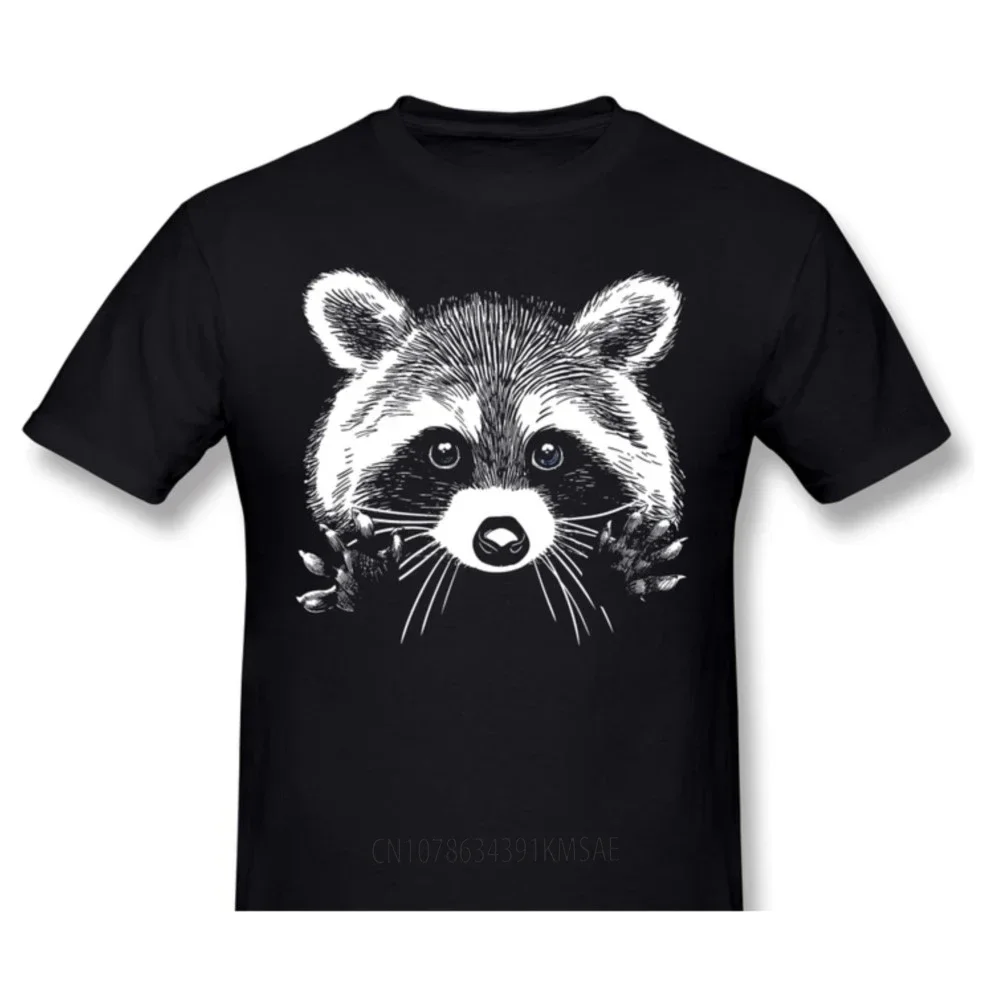 The Americans T-Shirts Short Sleeve Summer Men Tees Little Raccoon Buddy Funny Crewneck Cotton T Shirt