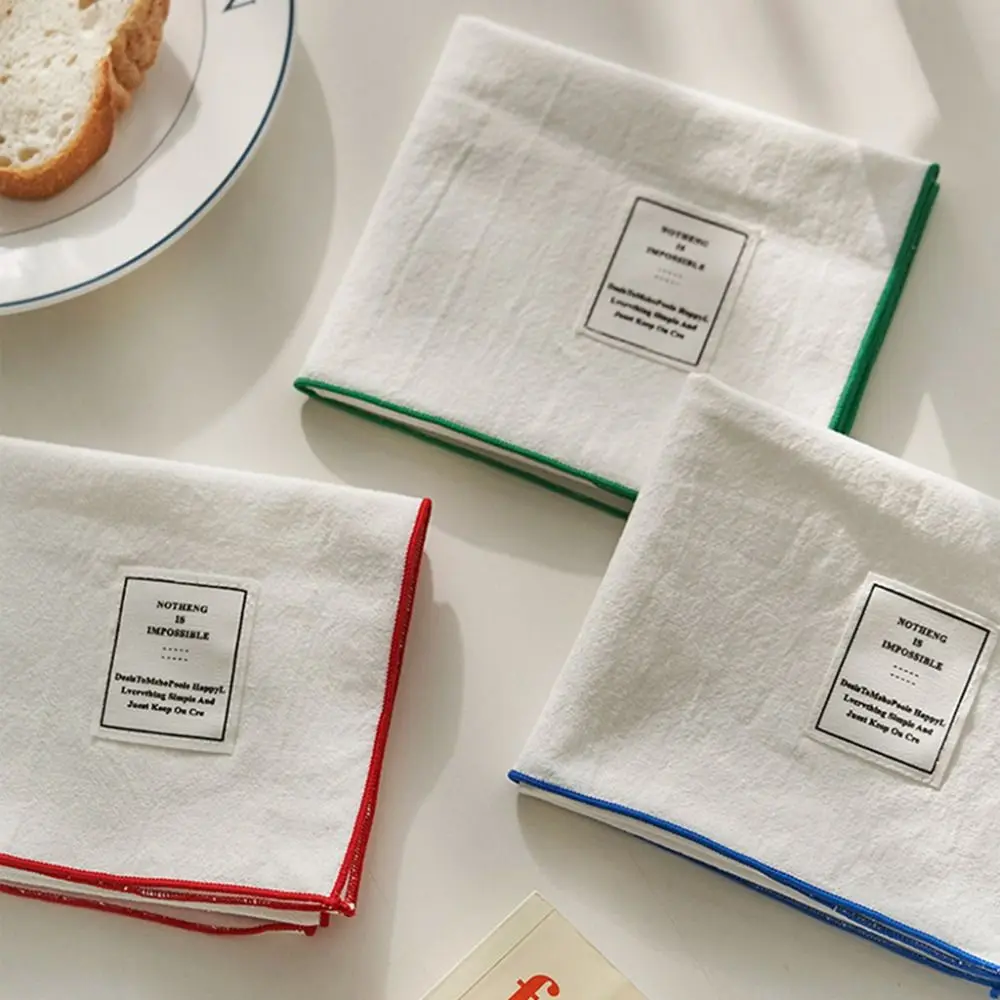 Tea Towel 30x50cm Solid Color Placemat Elegant Thickened Cup Cloth Mat Soft Retro Cloth Napkin Graduation