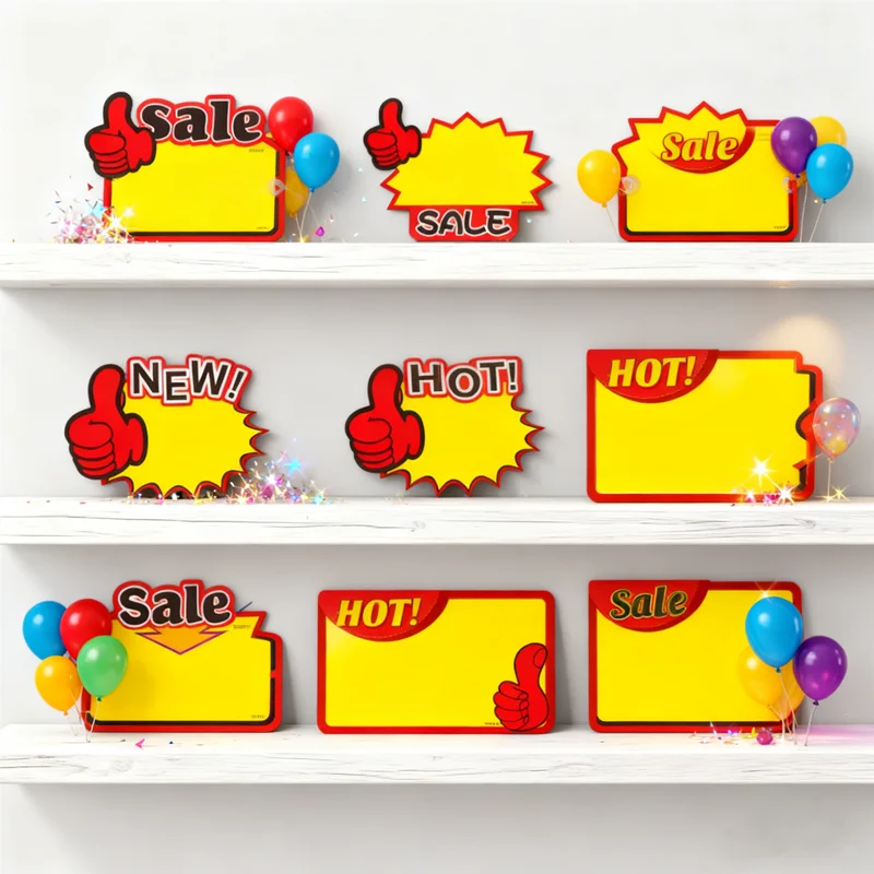 

Professional Retail Price Tags 50pcs, White Card Pricing Labels for Shop Commodities, Promotional Advertising Stickers for Sales