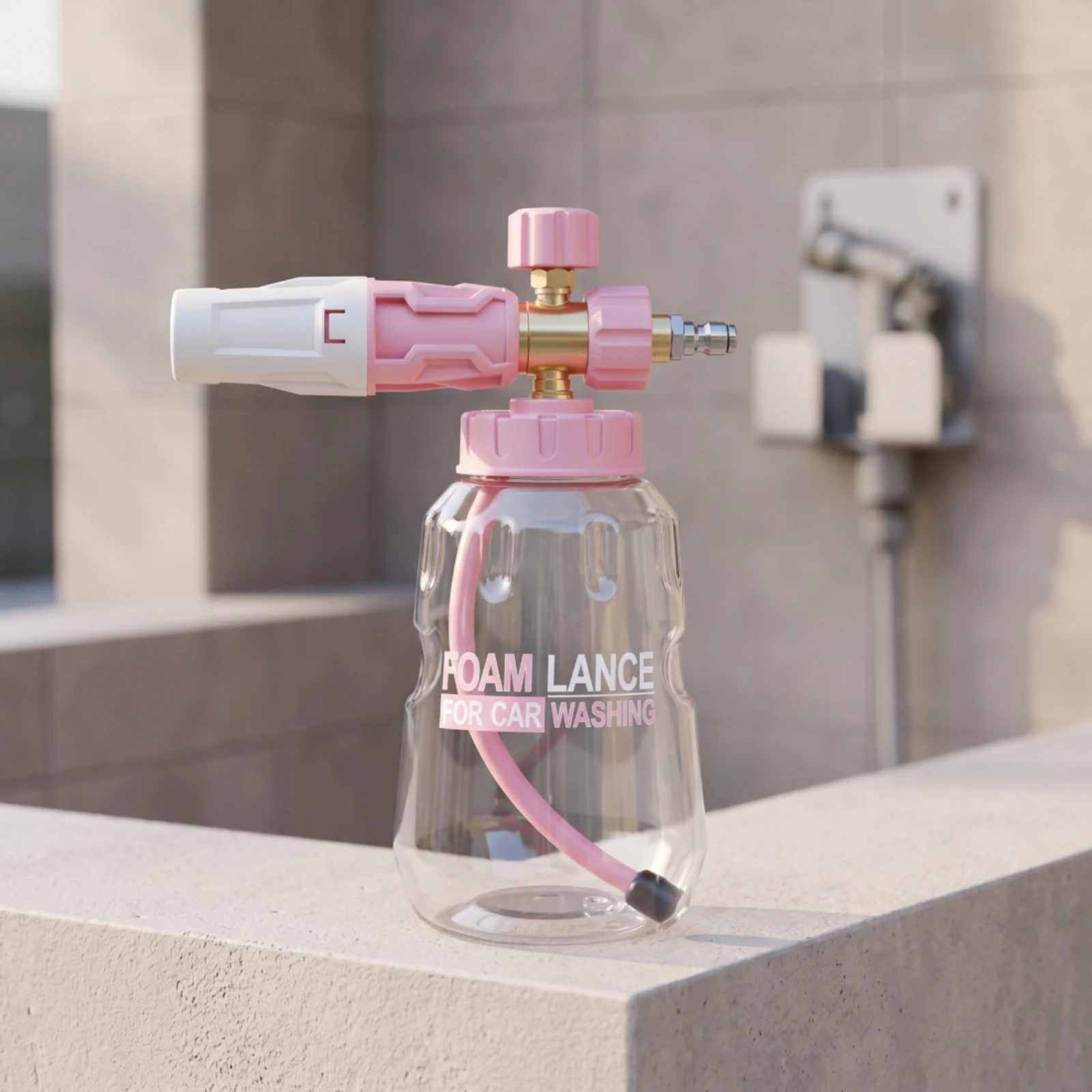 Foam Lance with Clear Bottle Easy to Use Car Wash Foam Versatile Efficient for Homeowners, Driveway Cleaning