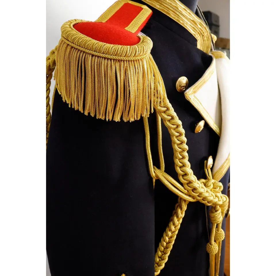 WANG1.  Reenactment For NavyArmy Military Gold Aiguillette Shoulder Rope Code Shoulders Epaulette