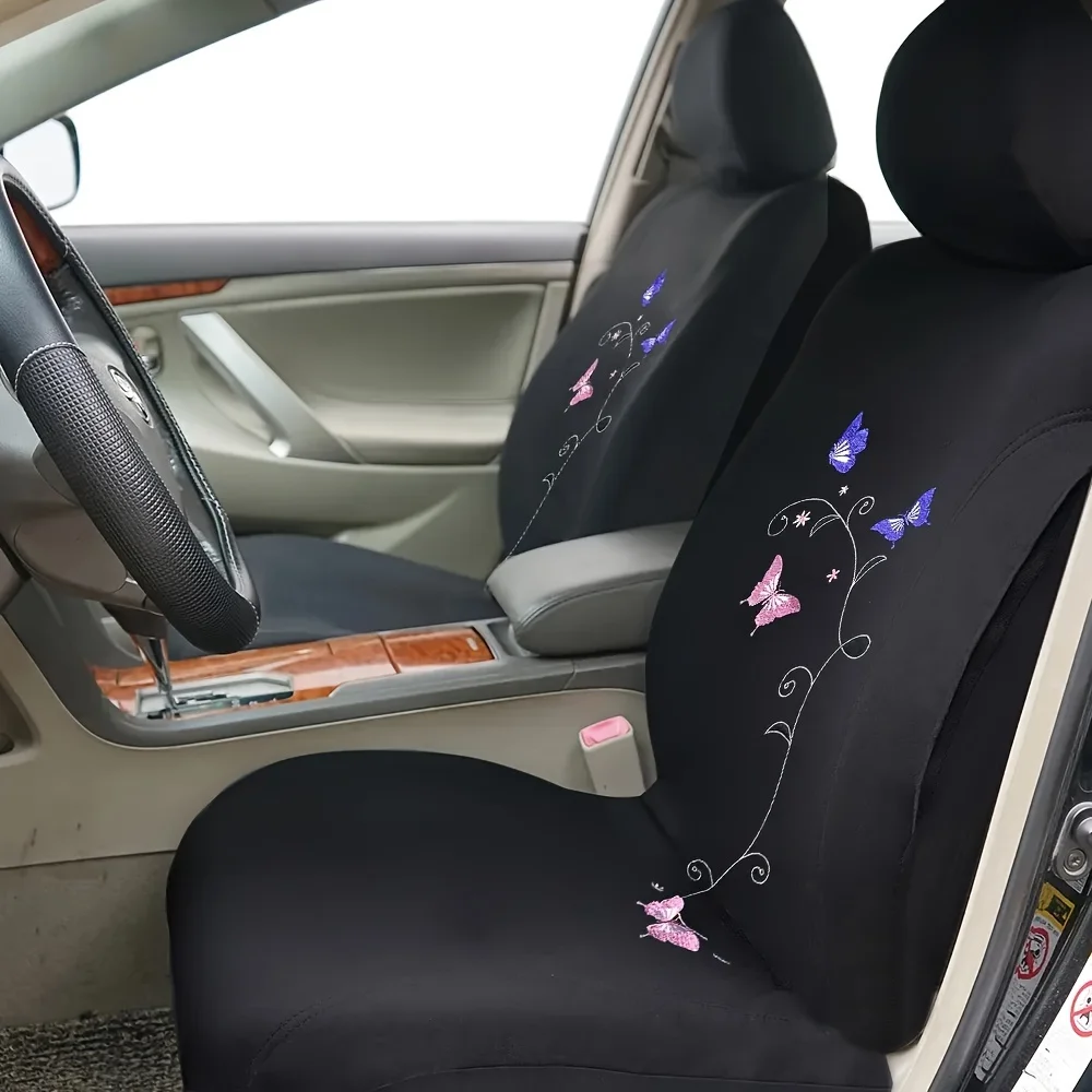 Double Composite Sponge Polyester Universal Car Seat Covers Set For Women With Embroidered Jacquard Universal Car Seat Cushion P