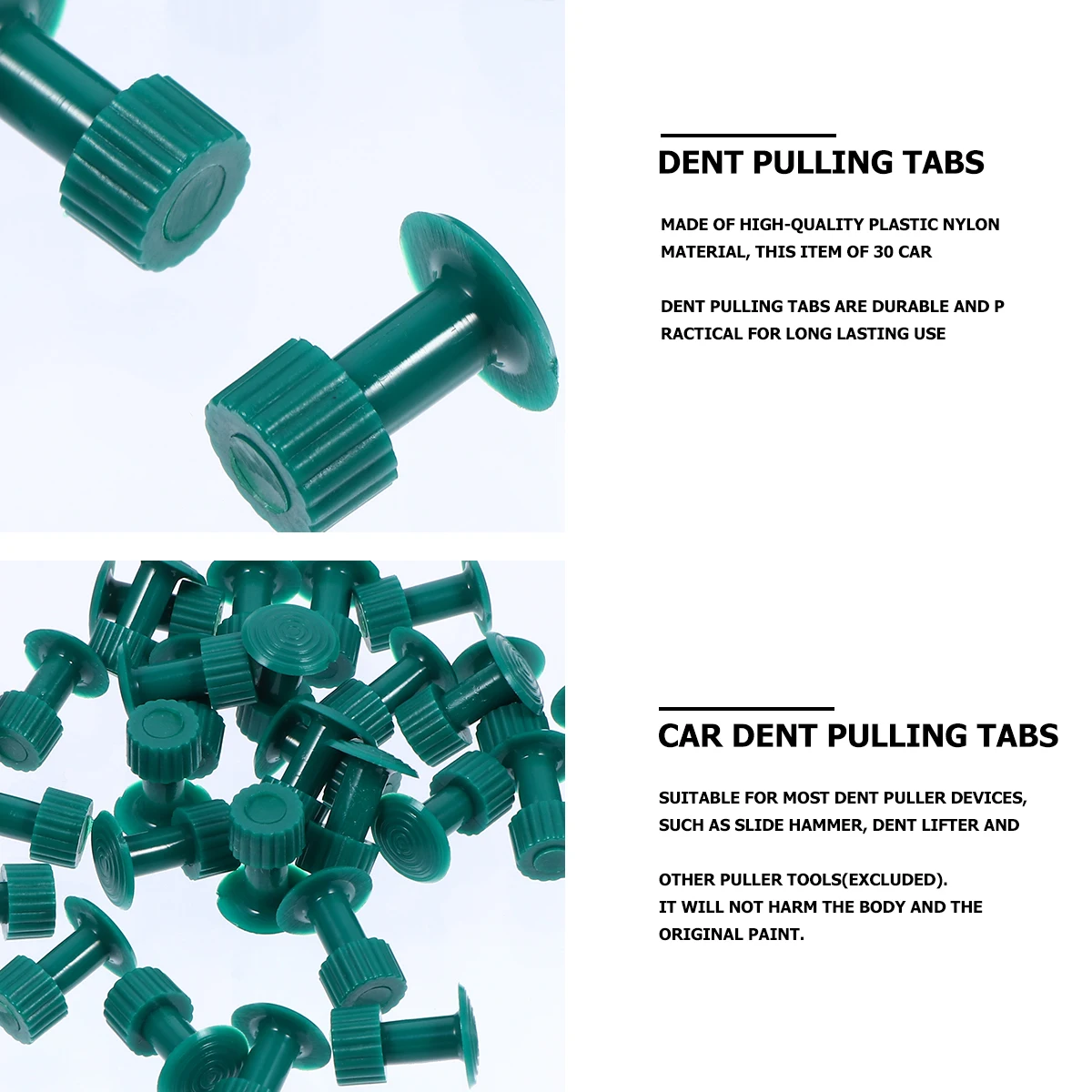 

30pcs Dent Pulling Tabs Repair Puller Accessories Paintless Tools Auto Body Suckers Gaskets Supplies For Slide