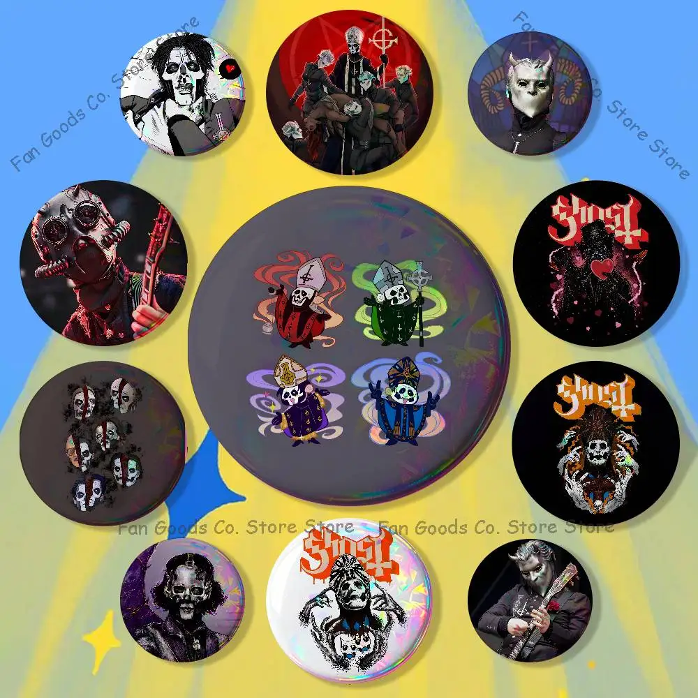G-Ghost bc Nameless Ghoul Enamel Pin Funny Cartoon Characters Badge Fashion Jewelry Accessories Round Snap-in Brooch on Backpack