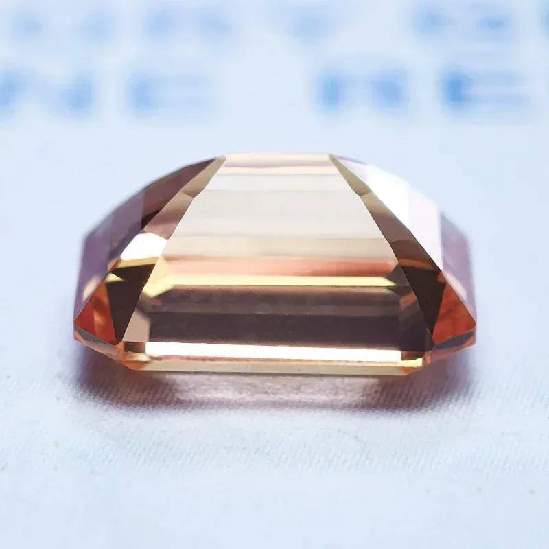 

Lab Grown Sapphire Emerald Cut Orange Color VVS1 Gemstone Charms DIY Advanced Jewelry Making Material Selectable AGL Certifi