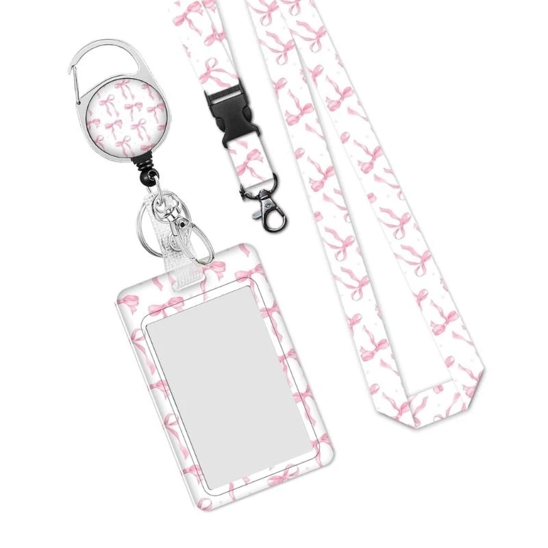 Retractable Lanyard Badge Holder Lanyards with Card Holder Retractable Badge Reel Clip with Identity Card Badge Holder