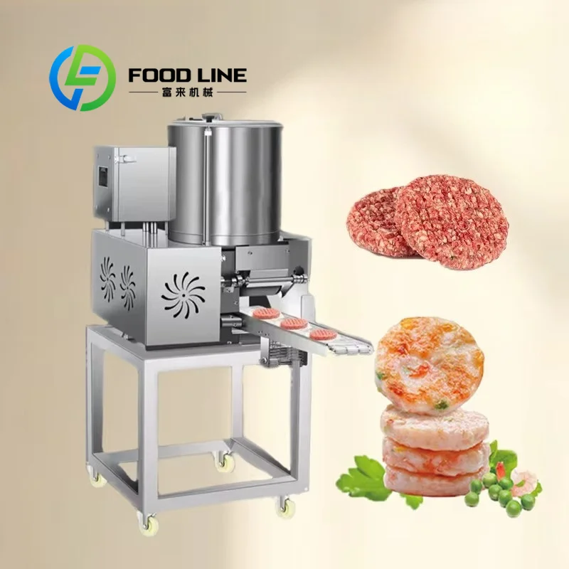 Automatic Hamburger Patty Forming Machine, Uniform Patty Density Good Molding Effect Automatic Burger Patty Shaper For Factory