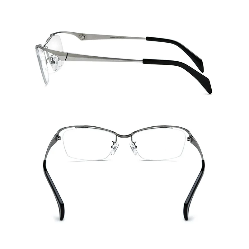 Belight Optical  Japan Sharp Design  Business Titanium Half Rimless Frame Men Prescription Eyeglasses  Eyewear 185762