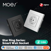 MOES Tuya ZigBee Smart Socket EU Wall Embedded Outlet Energy Monitor Indicator App Remote Control Voice Cotrol Alexa Google Home