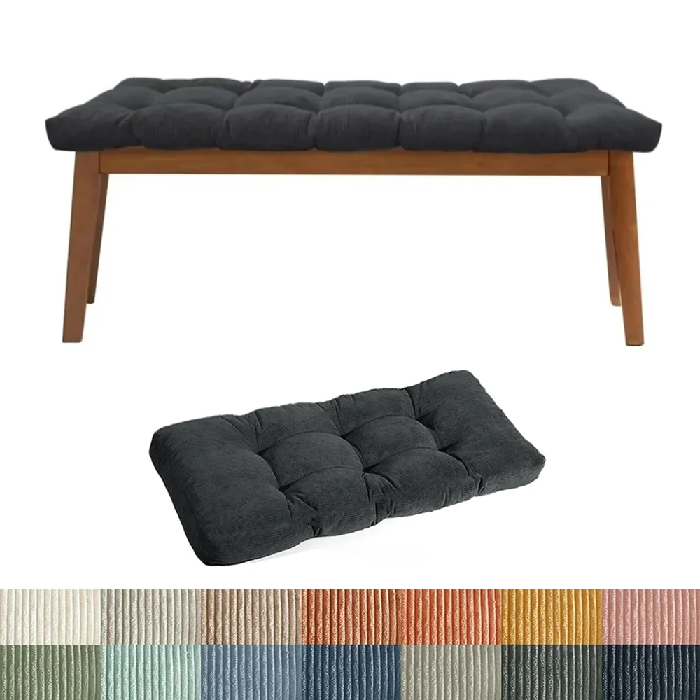 6cm Corduroy Long Bench Cushion Bay Window Indoor Seating Pad Long Mattress Chair Seat Pad Decorative Garden Cojines Pads Swings