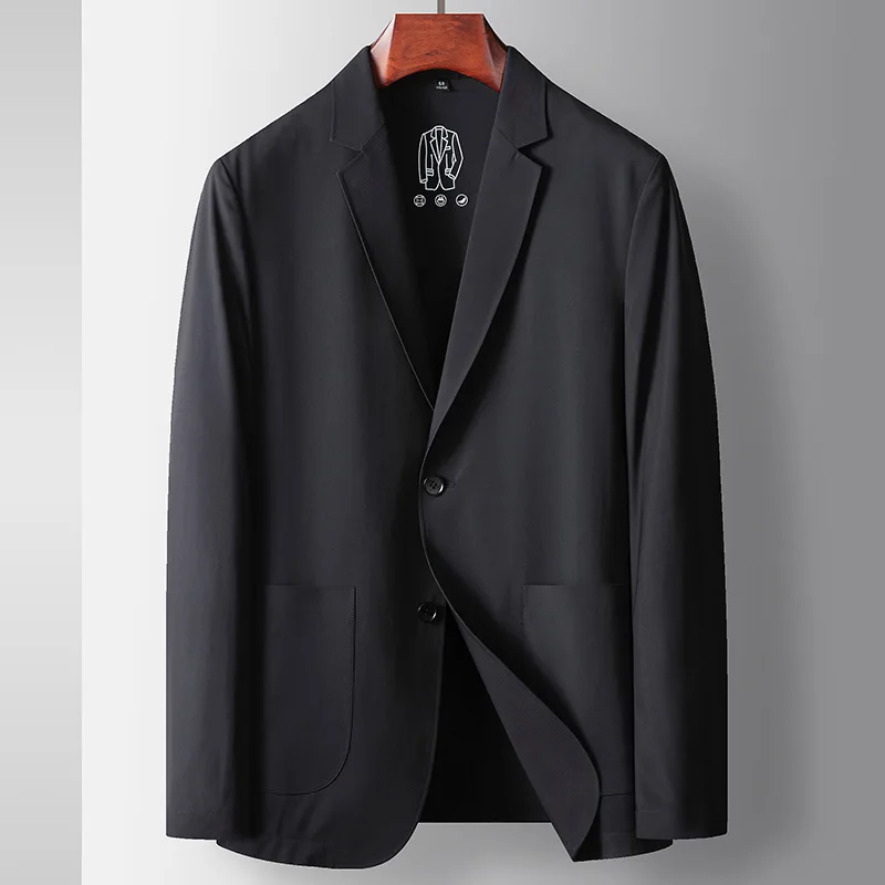 

New Fashion Spring Summer Men's Casual Business Long Sleeve Single-breasted Simple Basic Solid Color Suit Blazers Male Clothes