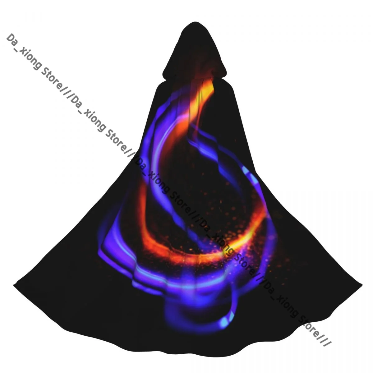 

Adult Abstract Spiral Fire Frame Cloak Cape Hooded Medieval Costume Witch Wicca Vampire Halloween Costume Dress Coat