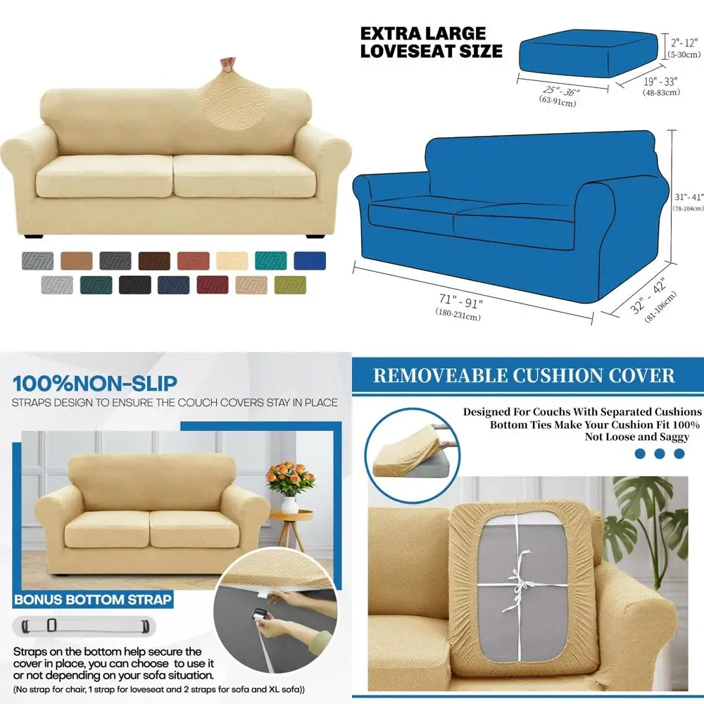 

XINEAGE 2025 Новые чехлы на диван из 3 предметов для 2 очень больших подушек, суперэластичные чехлы на диван для 2 больших подушек сидений Universa