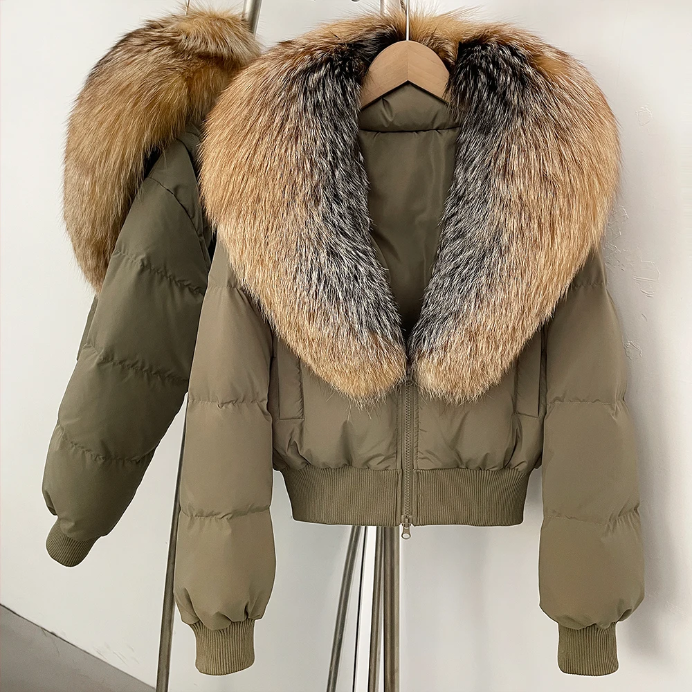 후드 달린 리얼리티 퍼 코트 덕 다운 재킷 여성 트렌드 파카 천연 퍼 겨울 여성 의류 여성 데미시즌 재킷