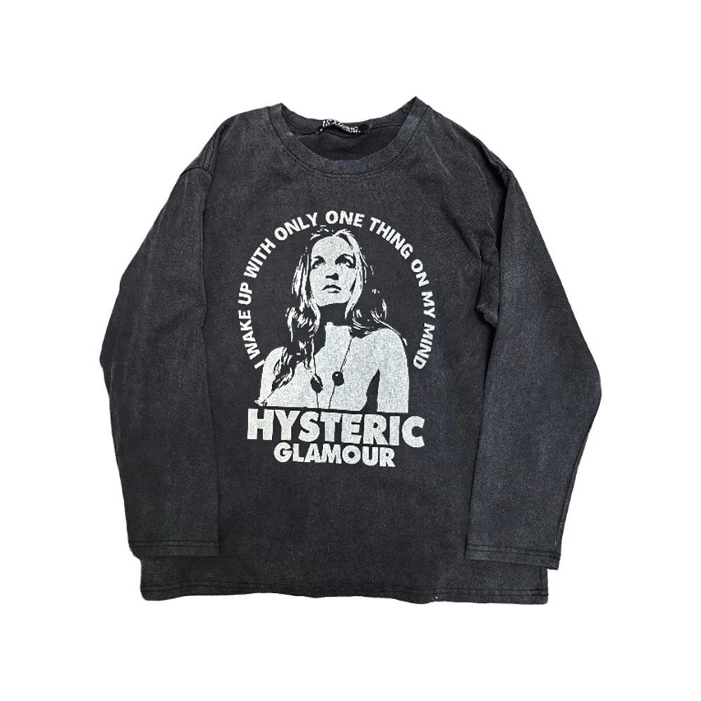 LmyerHysteric Glamour Girl UP Visual Archive Retro Loose Casual Long Sleeve T-Shirts