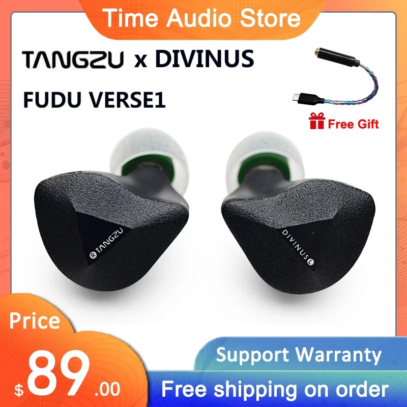 

TANGZU x DIVINUS FUDU VERSE1 3 Hybrid Driver Earphones Zen Series 10mm DD+2BA In-ear Monitors IEMs with 4.4MM Conversion Cable