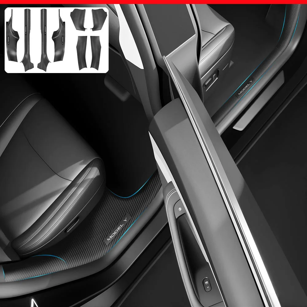 

Door Sill Protector for Tesla Model Y Juniper 2025 2026 Front Rear Door Pedal Kick Protection Threshold Sill Guard Accessories