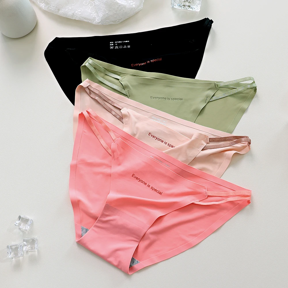 

6 pieces sexy Women's underwear Ice silk seamless Briefs Comfortable Panties fashion elastic lovely student Lingerie