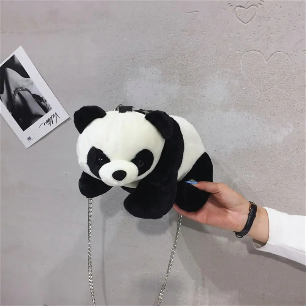 Stuffed Animals Plush Shoulder Bag Plush Toy Warm Fluffy Crossbody Bag Cute Cartoon Kindergarten Plush Panda Bag Coin Purse