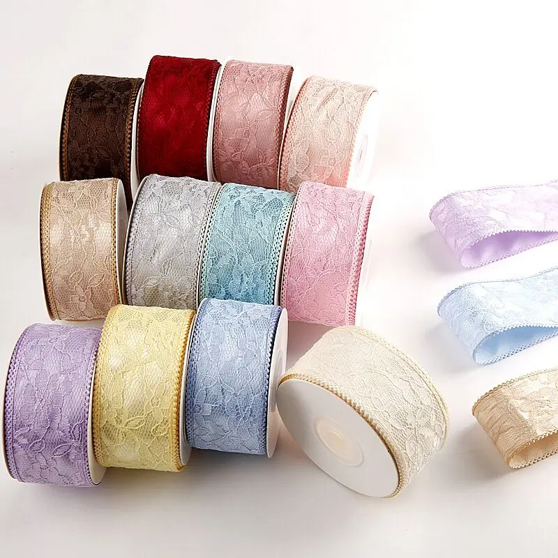 9 Yards 38MM Double Lace Edge ribbon DIY Handmade Materials Headwear For Hair Bows Clothing Shoes Hats Accessories Home Crafts