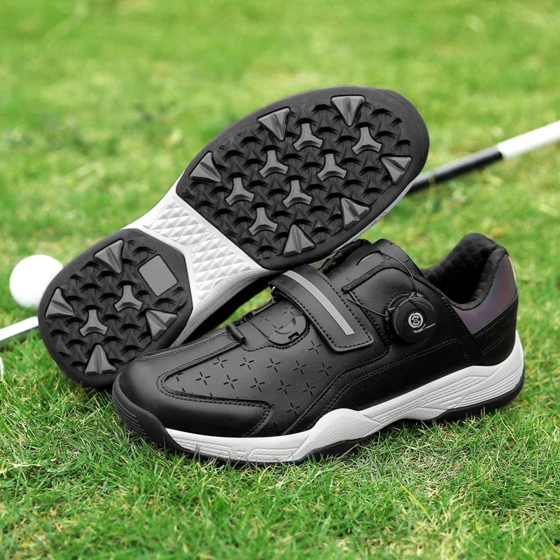 Nuevos zapatos de golf para hombres y mujeres, par de zapatos de bádminton, zapatos de golf impermeables antideslizantes de alta calidad para hombres 35-47