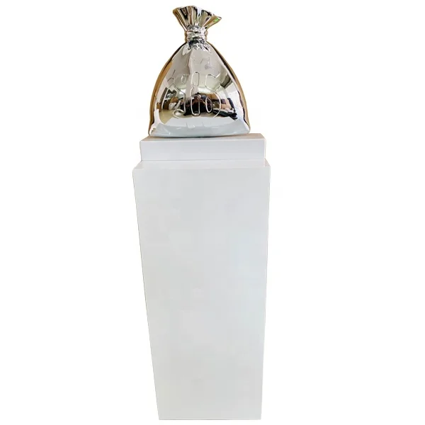 Popular Interior Decoration Arts & Crafts Mirror Resin Dollar Money Bag/Resin Fortune Money Bag Statue Interior Decoration