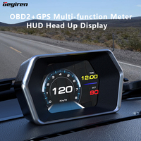 GEYIREN P17 HUD Head Up Display Car Display OBD2 GPS On-board Computer Digital Speedometer Water&Oil Temp Gauge Auto Electronics