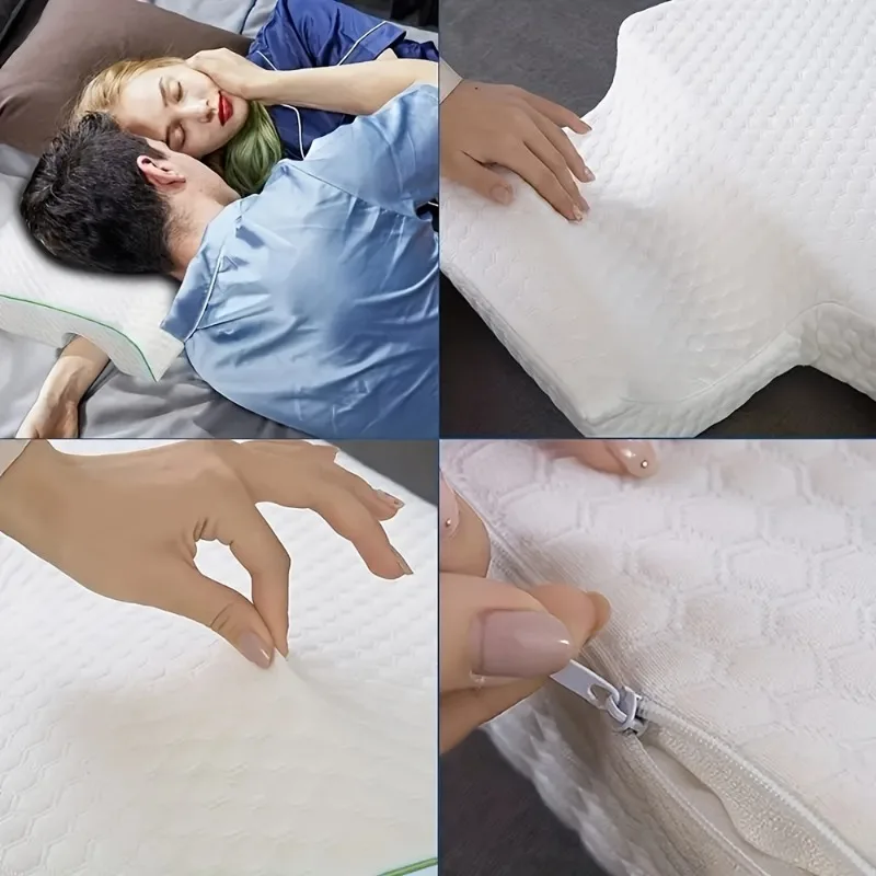 1Pcs Arched Cuddle Pillow for Couples Slow-Rebound Memory Foam Pillow with Arch Support Hand Pillow for Arm Rest & Noon Breaks