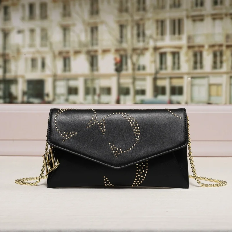 

Женская сумка через плечо CHCH Gold с цепочкой, металлическими заклепками, роскошные женские сумки, модные дизайнерские сумки класса люкс, Bolsos Mujer