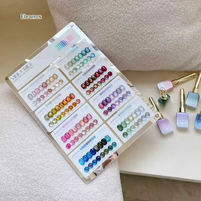 Eleanos 60 couleurs cristal gemme Gel magnétique ensemble avec affichage Salon de manucure 2025 offre spéciale Kit d'art des ongles Non toxique UV oeil de chat Gel pour ongles
