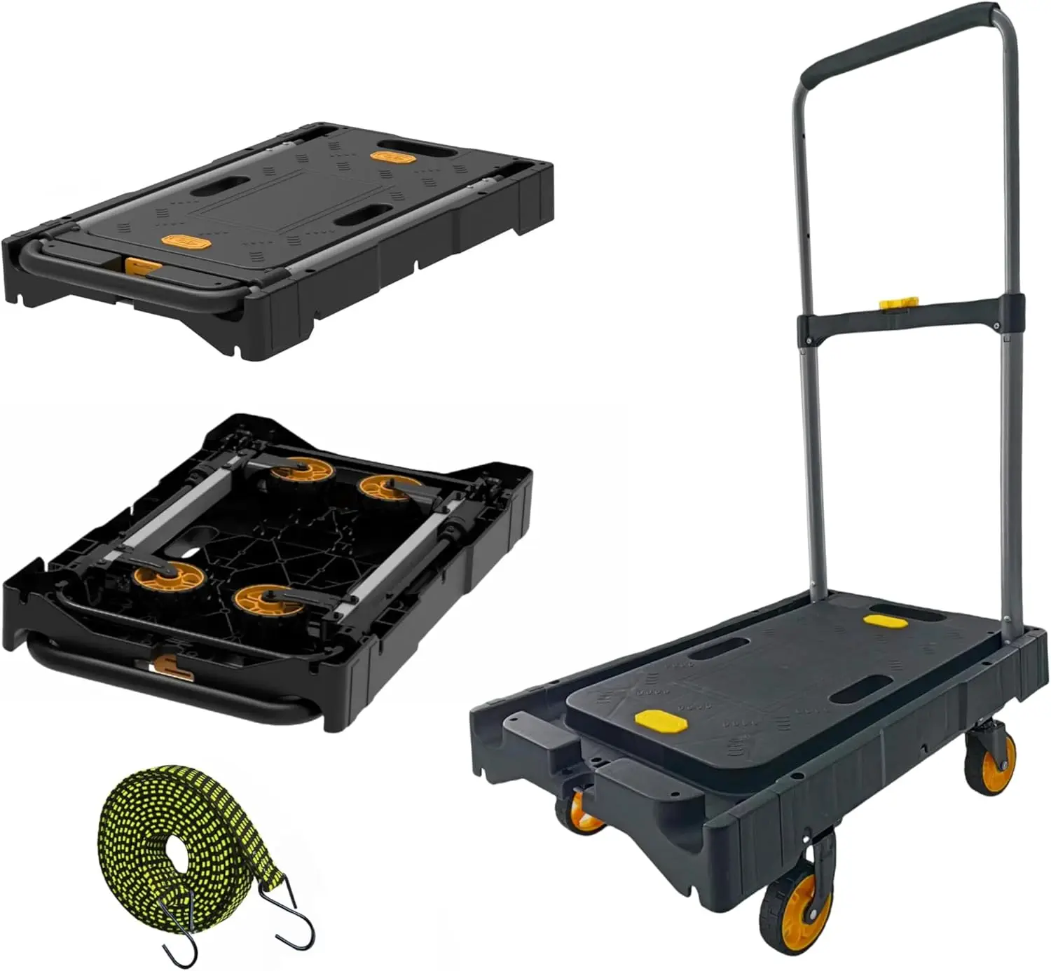 

Folding Hand Truck with 330 LB Capacity, Adjustable Handle, and Non-Slip Base for Easy Moving and Storage
