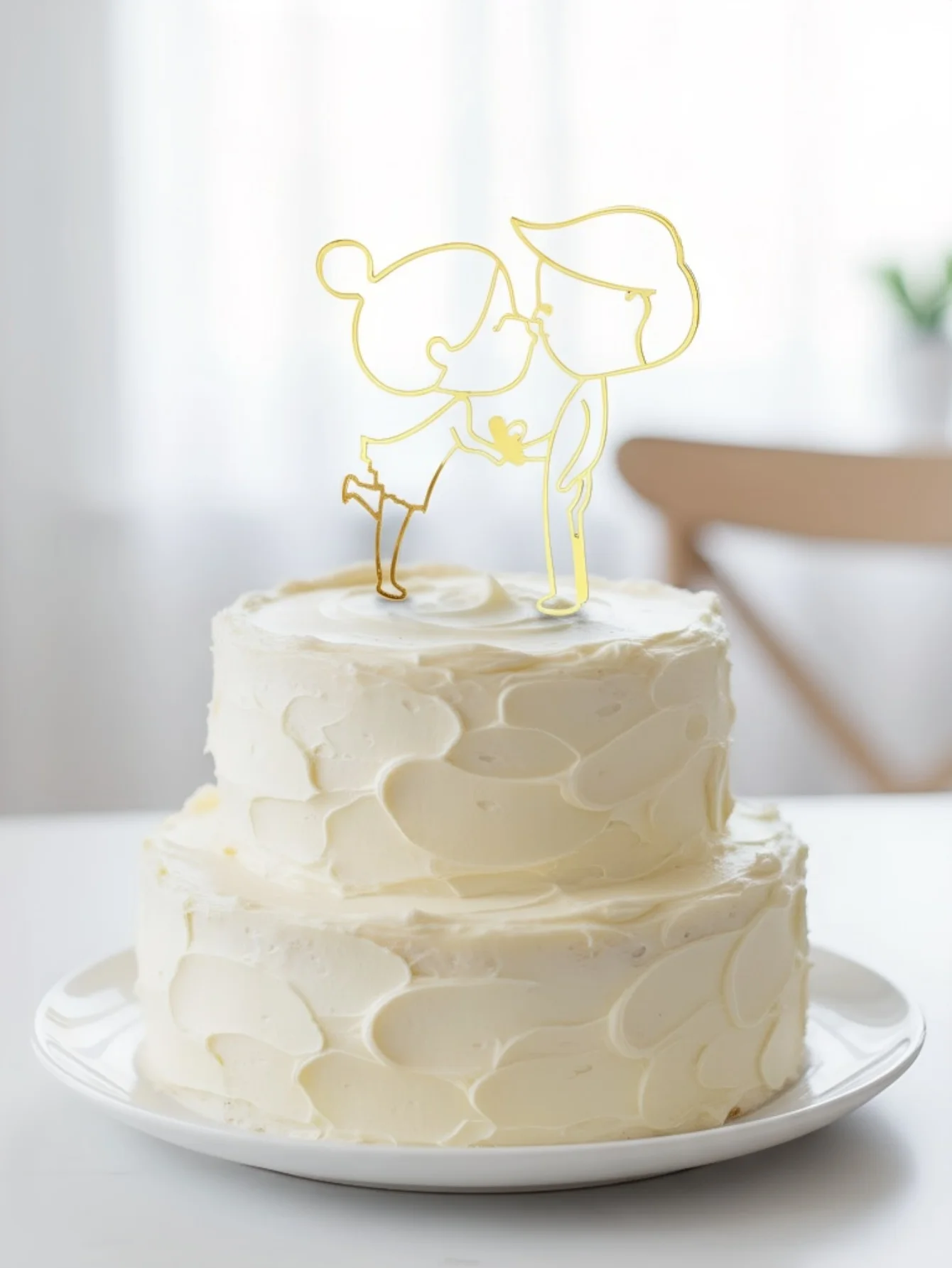 3/5pcs Valentine's Day cake decoration-romantic couples kiss modeling, suitable for wedding anniversary, birthday party decorati