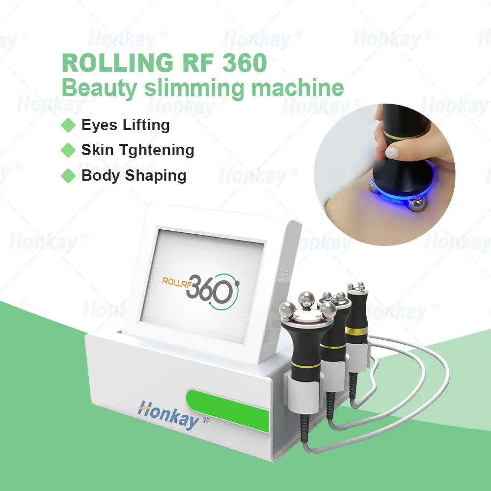 

360 Rotating Roller R F Face Lifting Device Radio Frequency with Red/Blue/Green Light Therapy Skin Tightening Anti-aging Machine