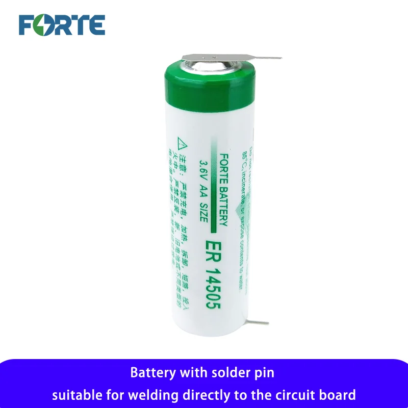 Forte ER14505 AA with Welding Foot Disposable Lithium Battery 3.6V Smart Water Meter Patrol Stick IC Card Type Non-rechargeable