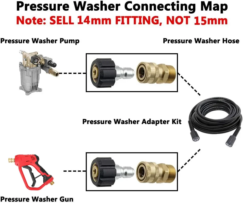 Car Auto Wash Gun 1/4 Quick Connector Adjustable for High Pressure Car Washer Snow Foam Lance Generator Water Gun